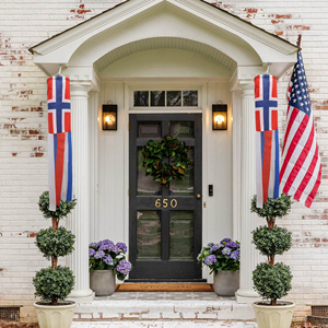 Ducto de Aire 75D de 30 * 45CM con Superficie con Diseño de la Bandera de Noruega y 6 Tiras de 5 * 60CM - Product Image 4