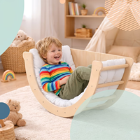 Triángulo de Escalada Montessori de Madera para Niños Pequeños, Equipo de Escalada Seguro para Interiores