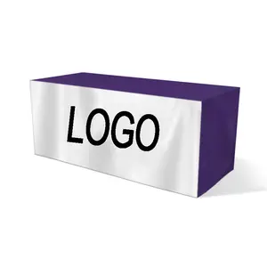 Unai Couverture de table personnalisée en polyester extensible avec logo imprimé par sublimation pour salons, nappes