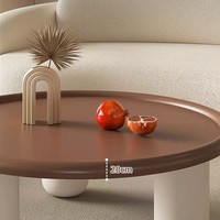Salon noir décor nordique rond verre luxe bois ensemble moderne nuage crème Tables basses pour la maison