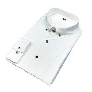 Camisa Blanca de Manga Larga Casual para Hombre con Cuello de Poliéster Sin Plancha, Formal y Ligera - Product Image 5