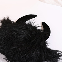 Décoration d'Halloween : Grands chapeaux Lei Feng en poils d'ox noir pour hommes et femmes, chauds et uniques, chapeaux amusants en forme de tête d'ox