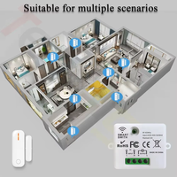 Modul Sensor Pintu Jendela Mini Set Saklar Lampu RF 433MHz 110V 220V 10A Saklar Kontrol Jarak Jauh untuk Otomatisasi Rumah Pintar
