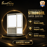 Ventana Corredera Moderna de Aluminio PTAC con Vidrio Laminado Resistente a Huracanes, Acero Inoxidable, Aprobada por Miami-Dade