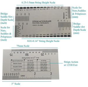 Juego de Herramientas de acero inoxidable para guitarra, cuerda de guitarra, acción, regla de traste de guitarra con logotipo personalizado - Product Image 5