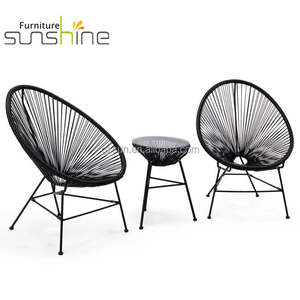 Chaises d'extérieur pour restaurant Meubles Party Home Garden Chair Set Rotin Wicker String Egg Loisirs Steel Modern Designer - Product Image 6