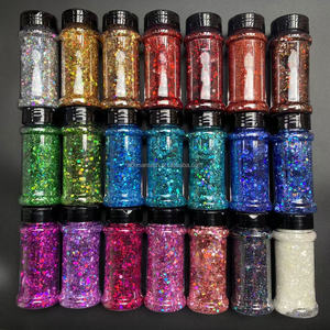 Bouteille shaker vide en polyester holographique de 2 oz pour paillettes, cosmétiques et paillettes épaisses de 2 oz - Product Image 1