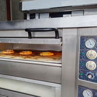 Four à pizza au gaz commercial pour boulangerie et restaurant, en acier inoxydable, 2 niveaux, four à pizza européen avec pierre à pizza