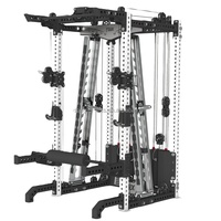 Machine Smith multifonction 3-en-1 avec poulies haute et basse et crossover de câbles pour usage domestique et professionnel