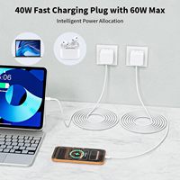 Chargeur rapide 40W USB Type C pour iPhone 17/17 Air/17 Pro/17 Pro Max, adaptateur secteur et câble