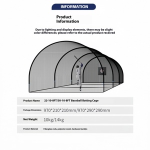 22ft <strong>Baseball</strong> Softball Batting <strong>Cage</strong> - Portable Heavy Duty Training Net with <strong>Frame</strong> for Backyard, Golf Hitting &amp; Practice - Product Image 2