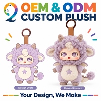Peluche personnalisée de mascotte de dessin animé sur mesure OEM ODM sans MOQ, cadeau d'entreprise, porte-clés en peluche