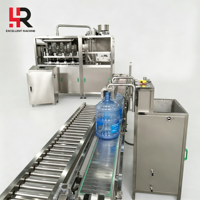 Usine d'embouteillage d'eau intégrée de 5 gallons, 600 BPH, machine de décapsulage, lavage, remplissage et bouchage de bouteilles de 20 L