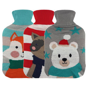 Housse de bouteille d'eau chaude en tricot coloré avec logo personnalisé, pour soulager les douleurs menstruelles et garder les pieds au chaud en hiver - Product Image 2