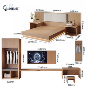 ชุดห้องนอนโรงแรมหรูหราทันสมัย เกรด E1 เตียงคิงไซส์โครงไม้จริง เฟอร์นิเจอร์ห้องพักโรงแรมสำหรับอพาร์ทเมนต์และวิลล่า - Product Image 6