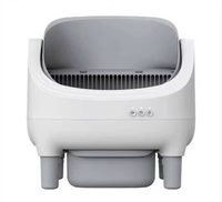Nouvelle litière automatique pour chat de luxe, modèle haut de gamme, design ouvert, autonettoyante, facile à nettoyer, en plastique écologique, grande capacité 65L