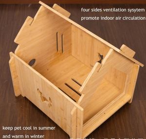 Casa para Mascotas de Madera Resistente, Fácil de Montar y Desmontar, con Ventilación, Cama de Bambú Sólido para Interiores, Fabricada en Fábrica, en Tamaños Grandes y Pequeños Personalizables - Product Image 3