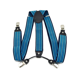Rayure Bretelles Pantalon Hommes Élastique Y Forme Bretelles 4 Clips <span class=keywords><strong>Porte</strong></span>-Jarretelles 3.5*120cm Marine Jarretelles Mâle <span class=keywords><strong>Rouge</strong></span> Noir - Product Image 3