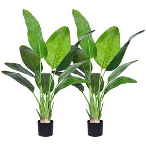 Árbol de Plátano Artificial de 1.2 m, Sin Necesidad de Ajustes, con 9 Hojas, Resistente a los Rayos UV y al Fuego, Ecológico, Tipo <span class=keywords><strong>Paradise</strong></span> Traveler's Banana - Product Image 1