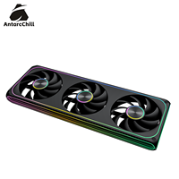 AntarcChill 360mm Ventilador Triple Integrado con Patrón CD Central y Efecto de Espejo Lateral Iluminado, Enfriamiento Silencioso de Alta Velocidad