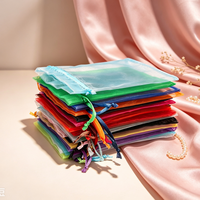 Sacs cadeaux en organza imprimés sur mesure avec cordon de serrage, pochettes en maille transparente pour bijoux, cosmétiques, petits cadeaux de fête, rangement