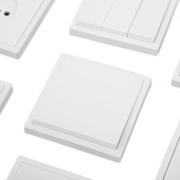 Interrupteur mural standard européen 1 bouton 1 voie, grand bouton, 250V 10A, finition dorée, PC IP20, design moderne et durable