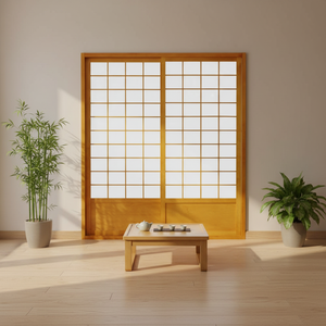 <span class=keywords><strong>Puerta</strong></span> Corredera de Estilo Japonés Shoji, Superficie Impermeable, Madera Maciza, Apertura Manual - Product Image 1