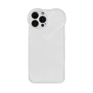 Caixa lustrosa do telefone móvel do silicone 3d para o iphone xs máximo 12 11 13 pro max 14 15 para o caso claro do iphone corações brancos do amor