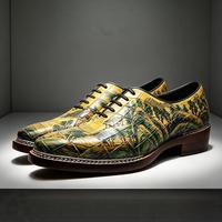 Chaussures Oxford traditionnelles chinoises en cuir d'alligator véritable peint, lacées, imperméables, fabriquées à la main, de luxe, pour affaires et occasions formelles