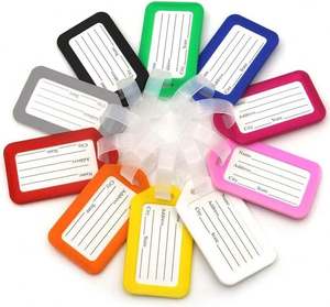 Etiqueta de Equipaje Promocional de Regalo, Personalizada con Logotipo Impreso en Serigrafía, PVC Transparente, Portátil, Fácil Identificación, para Check-in - Product Image 1