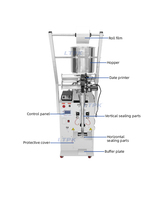 Machine d'emballage verticale pneumatique à piston pour sachets de sauce avec imprimante de date pour beurre de cacahuète et huile d'oignon comestible
