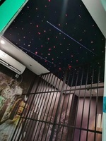 2 têtes Star + Shooting Star 1200 + 480Pcs PMMA Fiber RGBW Starry Sky Lights Fiber Optic Ceiling Star Light Kit pour plafond de voiture
