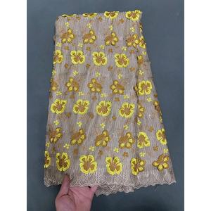 Tissu en Dentelle Voile <span class=keywords><strong>Suisse</strong></span> Bicolore en Coton Sec Autrichien de Qualité Supérieure avec Pierres, Tissu en Dentelle Nigériane pour la Couture - Product Image 4