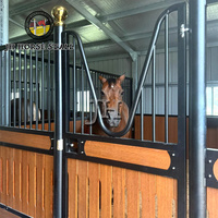 Nouvelle conception simple et moderne, équipement d'élevage, boîte en bambou portable, kits d'écurie pour chevaux, portes coulissantes, stalles pour chevaux