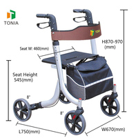 Pliable et léger avec le marcheur TRA11 de Rollator d'aluminium de 4 roues