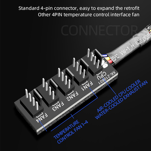 Nouveauté COOLMOON Ordinateur de bureau CPU caseFan Controller <span class=keywords><strong>4PIN</strong></span> 5 en 1 <span class=keywords><strong>Pwm</strong></span> Fan <span class=keywords><strong>Hub</strong></span> 3PIN Contrôle de température <span class=keywords><strong>Pwm</strong></span> Controller <span class=keywords><strong>Hub</strong></span> - Product Image 4