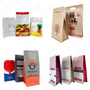 Empty Custom Printed Food Grade 1KG 2.5KG 5KG Easy Tear Design Flat Bottom Pouch Wholesale Price Resealable Packaging Baggies