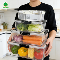 Conteneur de stockage hermétique en PET de haute qualité pour réfrigérateur, boîte alimentaire en plastique pour la conservation des légumes et des fruits frais