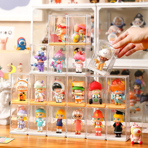 Istiflenebilir akrilik garaj seti organizatör <span class=keywords><strong>model</strong></span> oyuncak bebek saklama kutusu manyetik şeffaf konteyner şeffaf ekran kabin rafı - Product Image 2