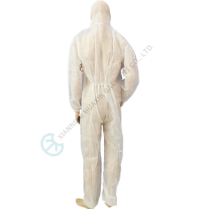 Usine pas cher 30gsm 50gsm jetable PP Non tissé PPE Vêtements Combinaison de sécurité - Product Image 4