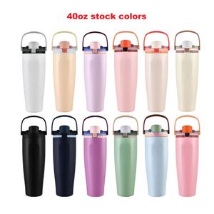 Custom High Quality BPA FREE 40Oz Double-Wall Stainless Steel Insulated Vacuum Thermos Water <b>Bottle</b> Tumbler Flask With Handle - Product Image 2