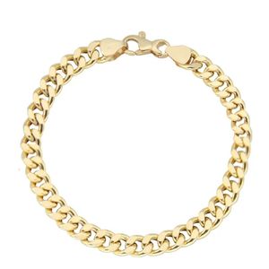 Xinfly Luxury Custom Curb Chain Bracelet 18K Miami Real Yellow Gold Au750 Cuban Link <b>for</b> <b>Men</b> and Women Gift <b>for</b> Children - Product Image 1