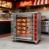 Four à rôtisserie à gaz commercial à 6 niveaux - Acier inoxydable 0-400 ° Barbecue pour restaurant et food truck, facile à nettoyer