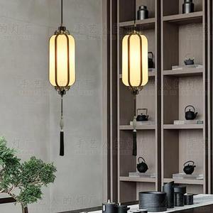 Lampe suspendue de style chinois, dorée, longue, E27, LED, lumière chaude, protection des yeux, pour chambre à coucher, bureau, salon de thé - Product Image 3
