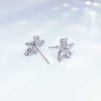 Orecchini Pendenti da Donna in Platino Pt950 con Diamanti Sintetici Taglio Marquise e a Pera Sfaccettati, Orecchini a Lobo con Diamanti, Orecchini Pendenti alla Moda