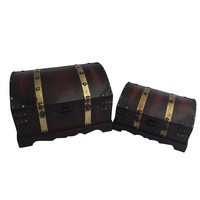 OEM Vente en gros impression personnalisée 100% bois Mini taille petite boîte au trésor de pirate antique rétro pour le stockage de cadeaux décoratifs