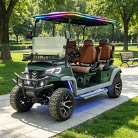 Voiturette de golf électrique tout-terrain personnalisée, 72V, lithium, 4 places, avec pneus larges, pour terrains de golf et clubs