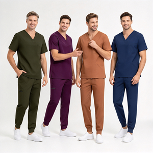 Conjunto de Uniforme Antiarrugas y Fresco con Múltiples Bolsillos para Mujer y Hombre, Conjunto de Uniformes Médicos y de Spa - Product Image 1