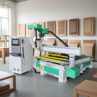 Máquina CNC Router para Madera ATC 1325 4x8 pies de China con Cambiador de Herramientas ATC para Fabricación de Puertas de Gabinetes de Cocina 3D y Muebles de Madera