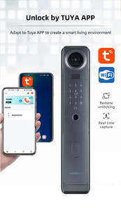 Serrure de porte intelligente à reconnaissance faciale 3D, empreinte digitale, mot de passe, entrée sans clé, haute sécurité, serrure électronique domestique avec visiophone - Product Image 3